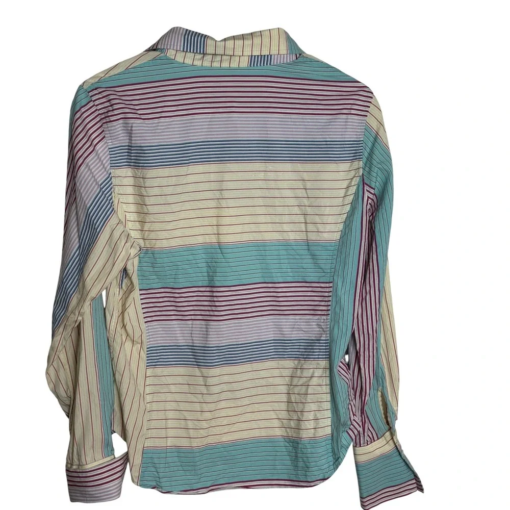 Thomas Pink Pink Striped Button Down Shirt‎ Womens Size 14 100% Cotton